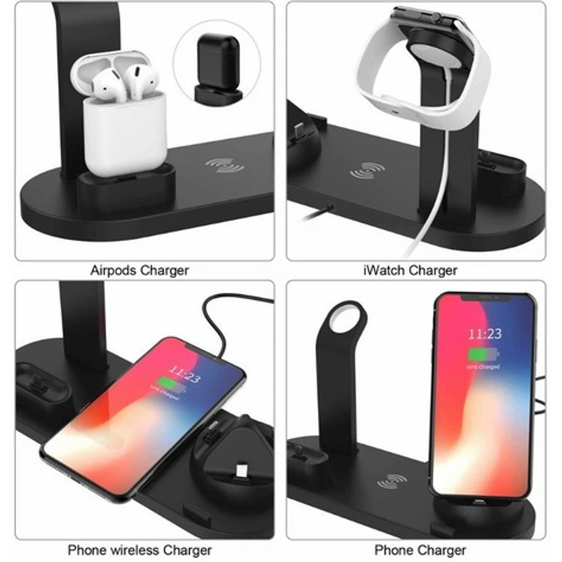 Cargador Inalámbrico 4 En 1 + Enchufe - Envío Gratis Stgo. 9