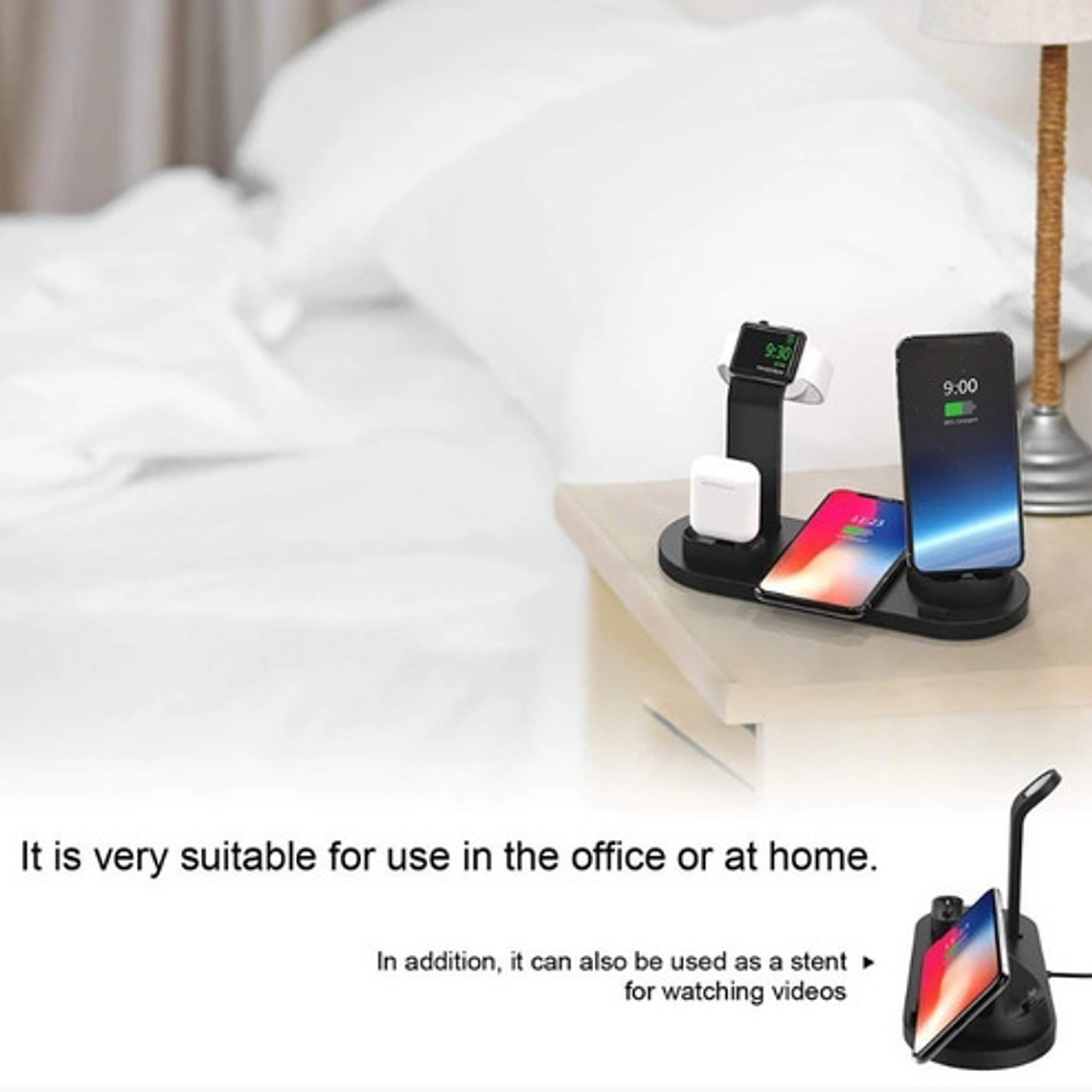 Cargador Inalámbrico 4 En 1 + Enchufe - Envío Gratis Stgo. 10