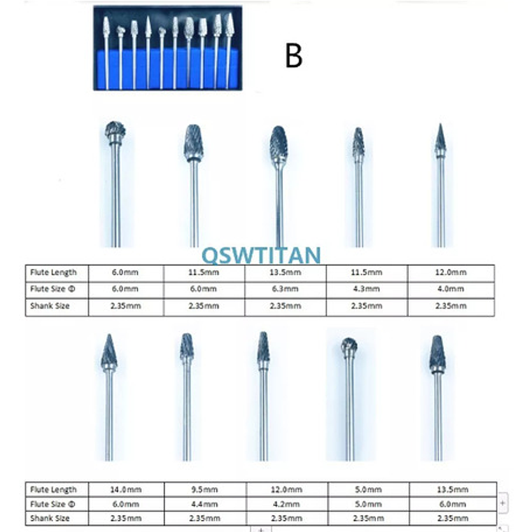Fresón De Carbide Set 10 Unidades Dental Santiago 3