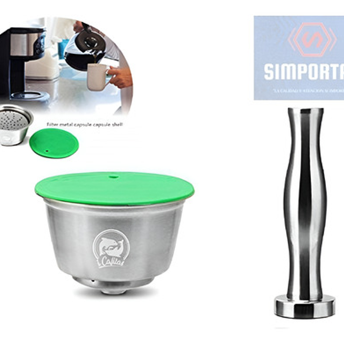 Capsula Dolce Gusto Reutilizable Acero + Apisonador Santiago 1