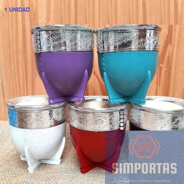 Mate Imperial Grande De Símil-cuero Calabaza Colores Stgo. 28