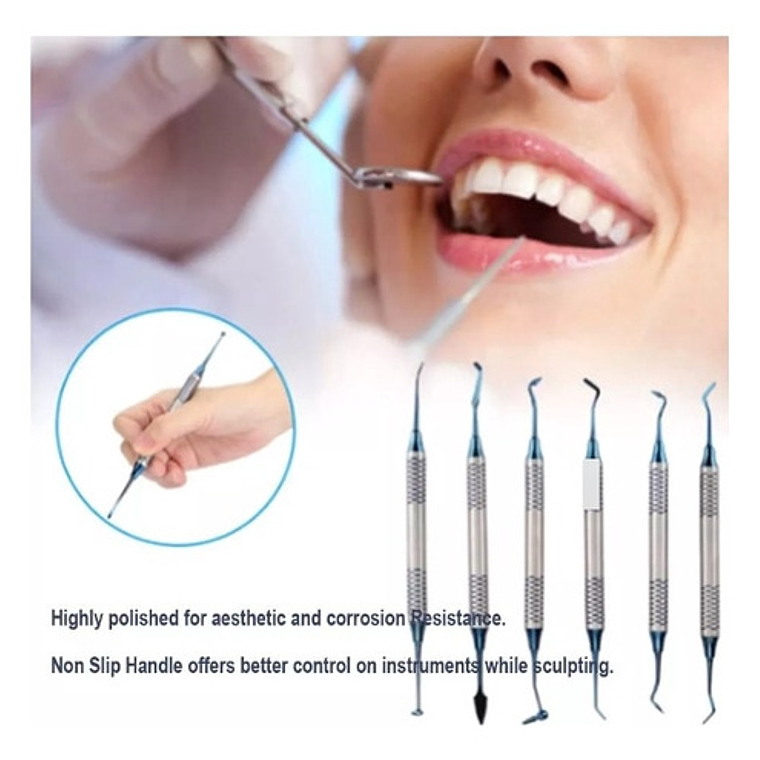 Espátulas De Composite Resina Dental Set 6u Santiago 11
