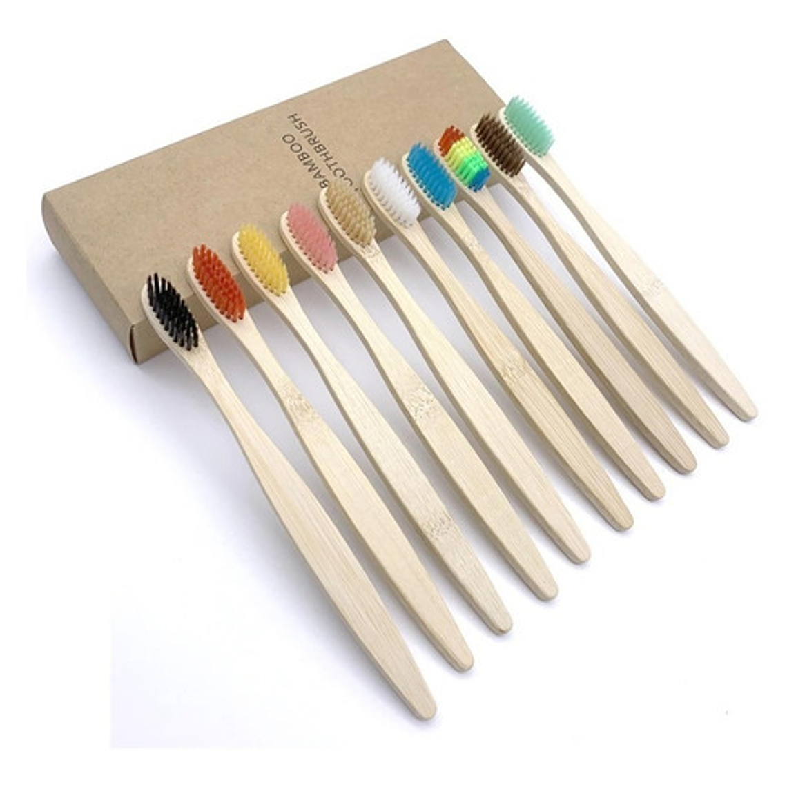 Pack 50 Cepillos De Dientes De Bambú Ecológico Calidad Stgo 6