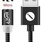 Cable Cargador Rápido 2.4 Amp Tipo Micro Usb  Con Imán Negro - Miniatura 1