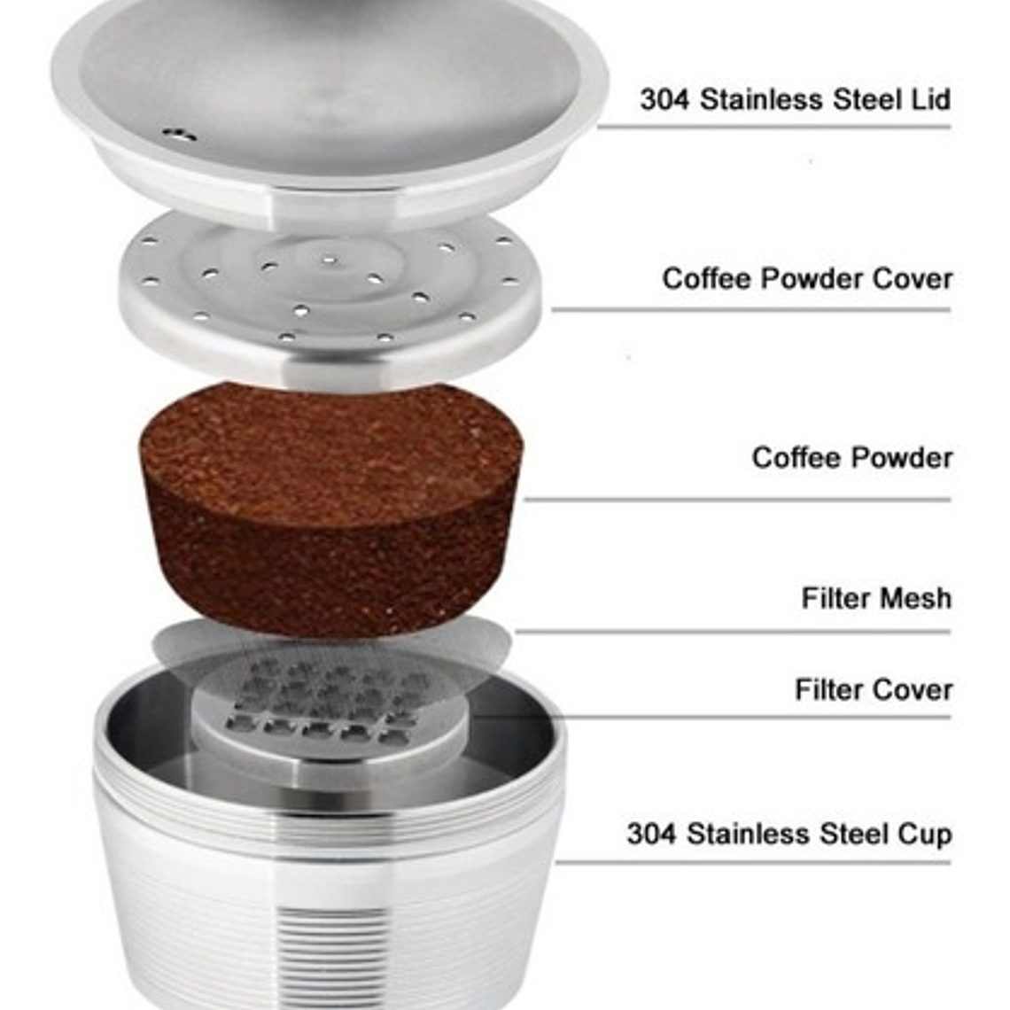 Pack Capsula Dolce Gusto Reutilizable Tapa Metálica Premium 6