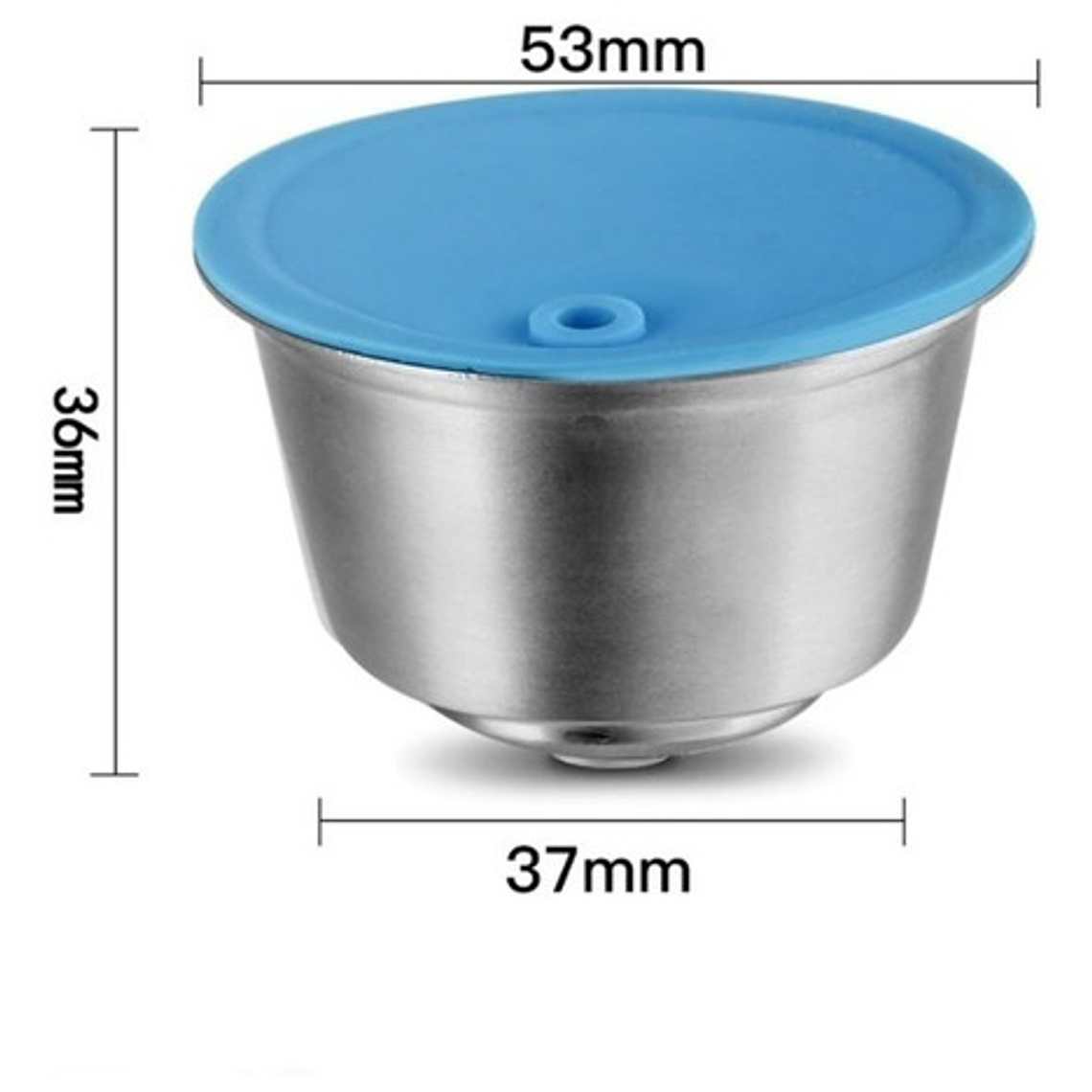 Capsula Dolce Gusto Reutilizable Acero Inoxidable Tapa Azul 10