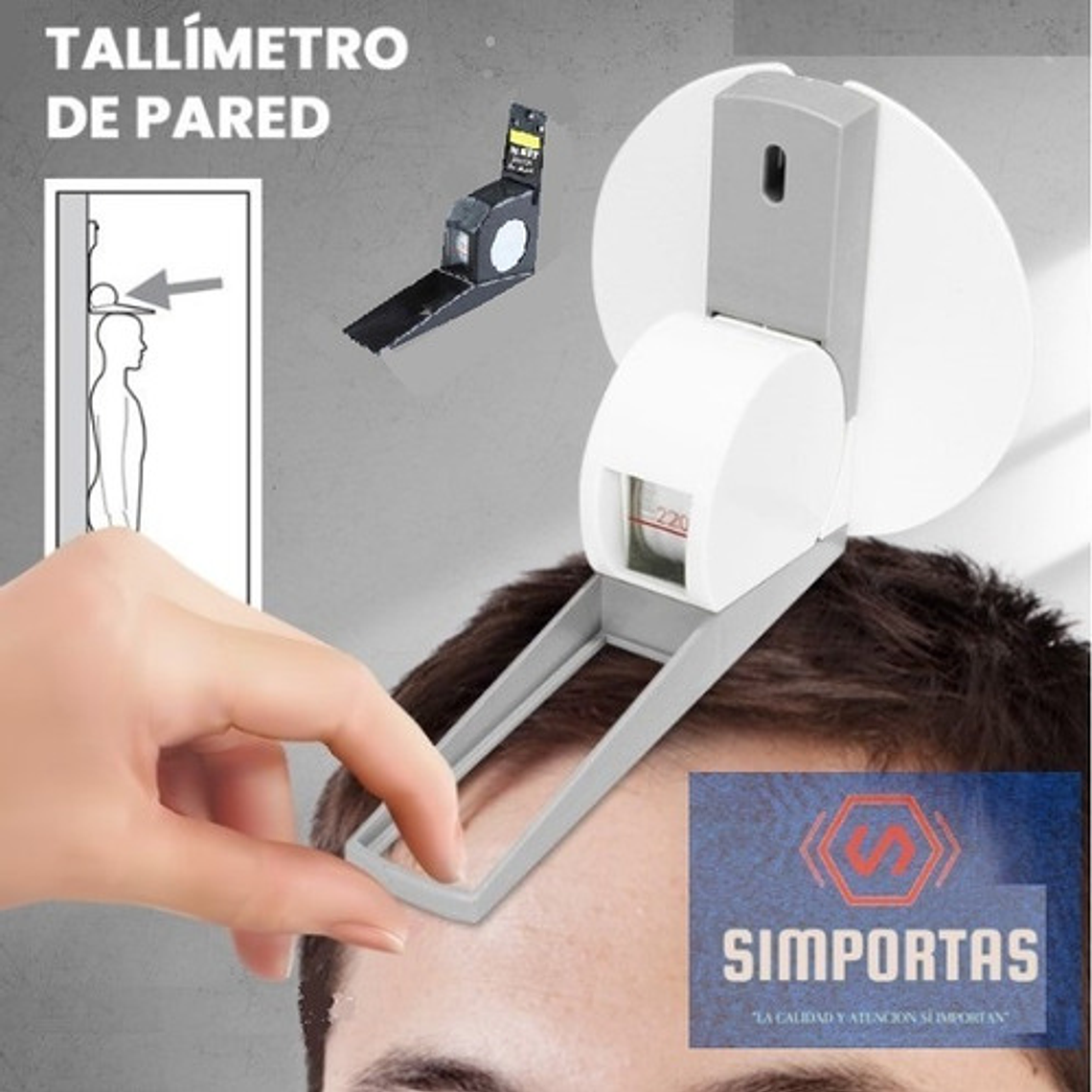 Tallimetro Portátil Fijo De Pared Altura 200 Cms Santiago 11