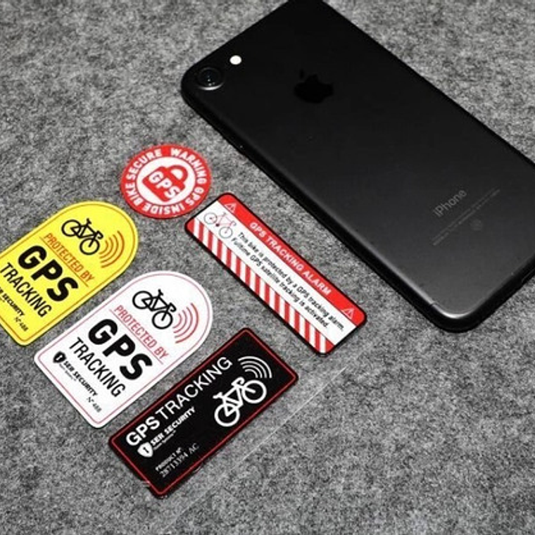 Set 5 Logos Gps Tracked Adhesivos Para Bicicletas Santiago 3