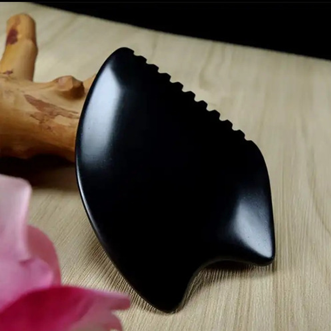 Piedra Herramienta Masaje Facial Gua Sha Obsidiana Modelos 5