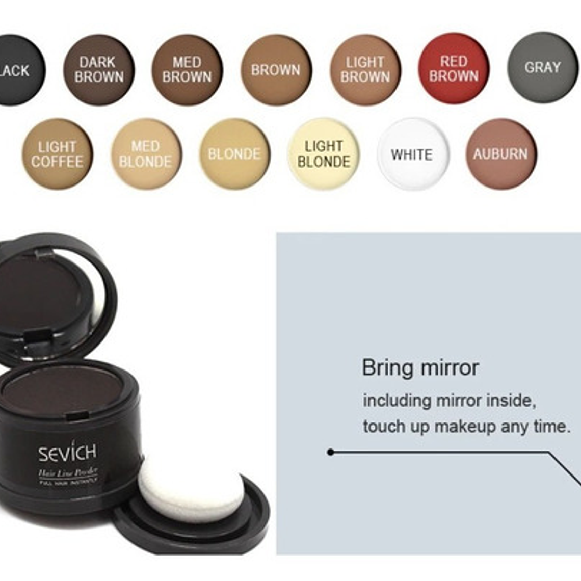 Sombra Sevich Cubre Canas Y Calvicie Barba Colores 4grs. 5