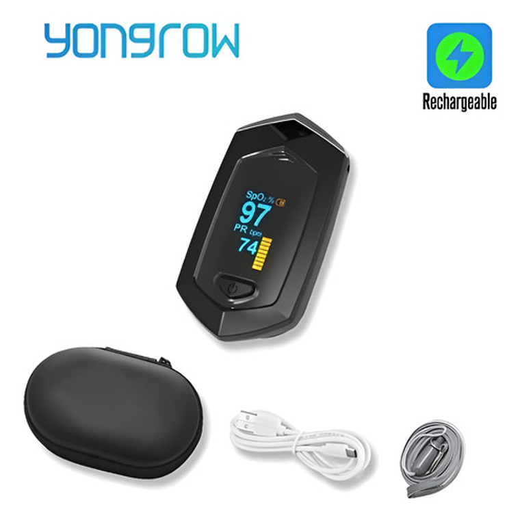 Saturometro Oximetro Recargable Colores Usb Con Estuche Stgo 1