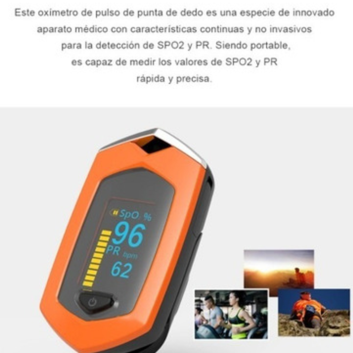 Saturometro Oximetro Recargable Colores Usb Con Estuche Stgo 15