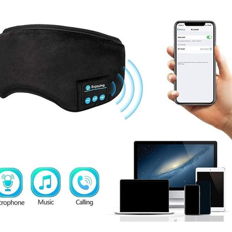 Antifaces Auriculares Dormir Bluetooth Música Micrófono Stgo 4