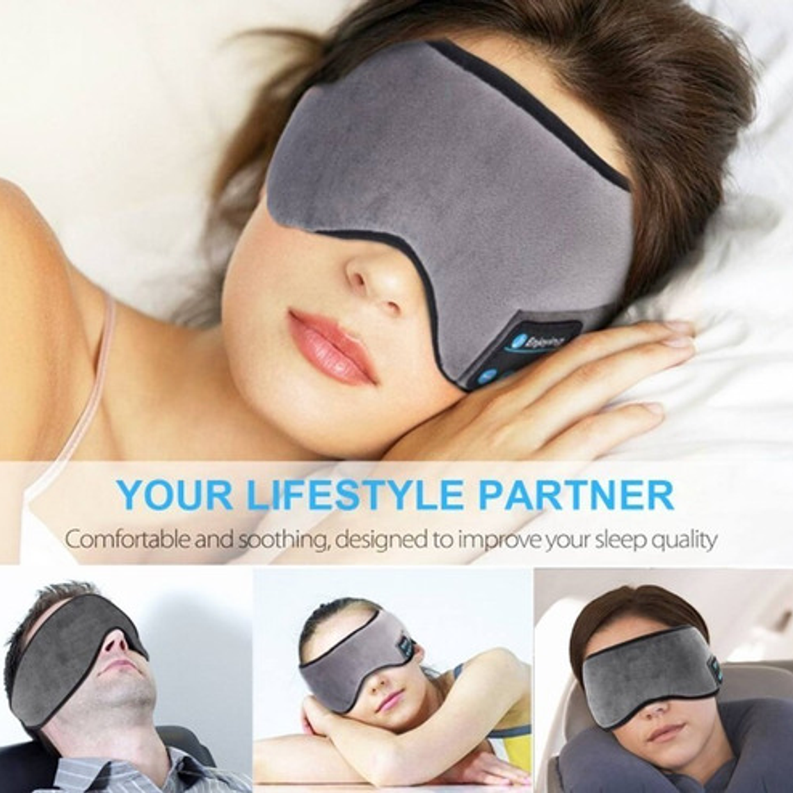 Antifaces Auriculares Dormir Bluetooth Música Micrófono Stgo 10