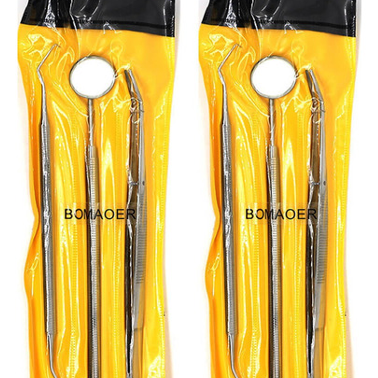 Kit Examen Espejo Pinza Y Sonda Dental Odontología Santiago 7