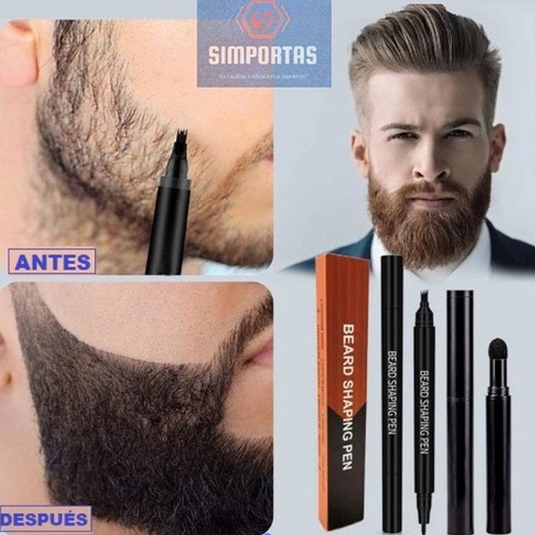 Set Lápiz Marcador + Plumón Y Cepillo Rellenar Barba Stgo. 2