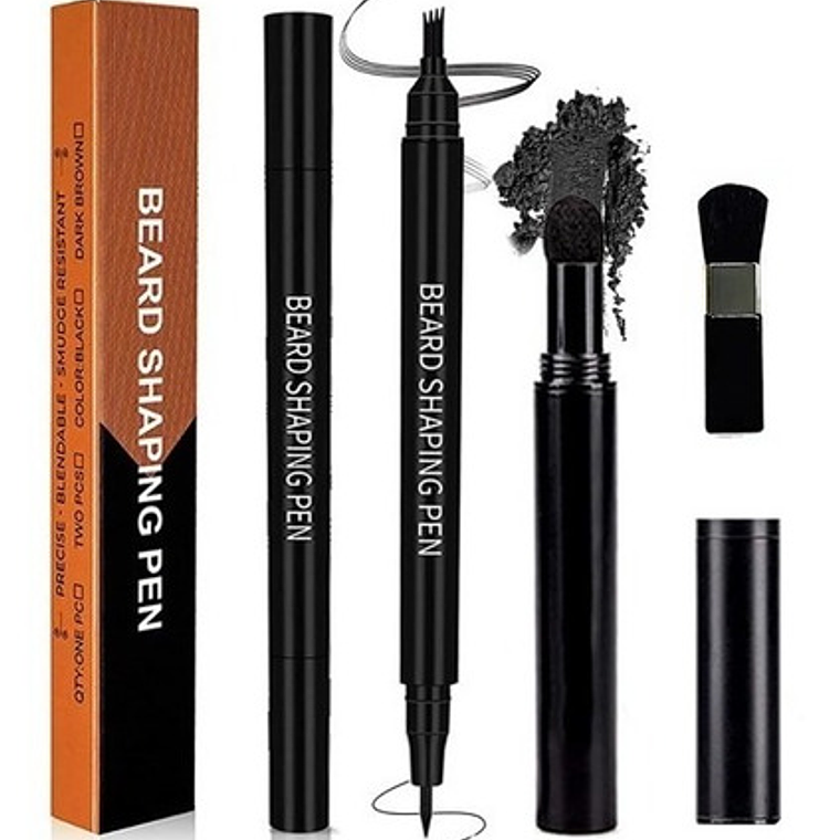 Set Lápiz Marcador + Plumón Y Cepillo Rellenar Barba Stgo. 9