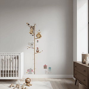 Calcomanias De Pared Medida De Altura Muchos Animales Stick