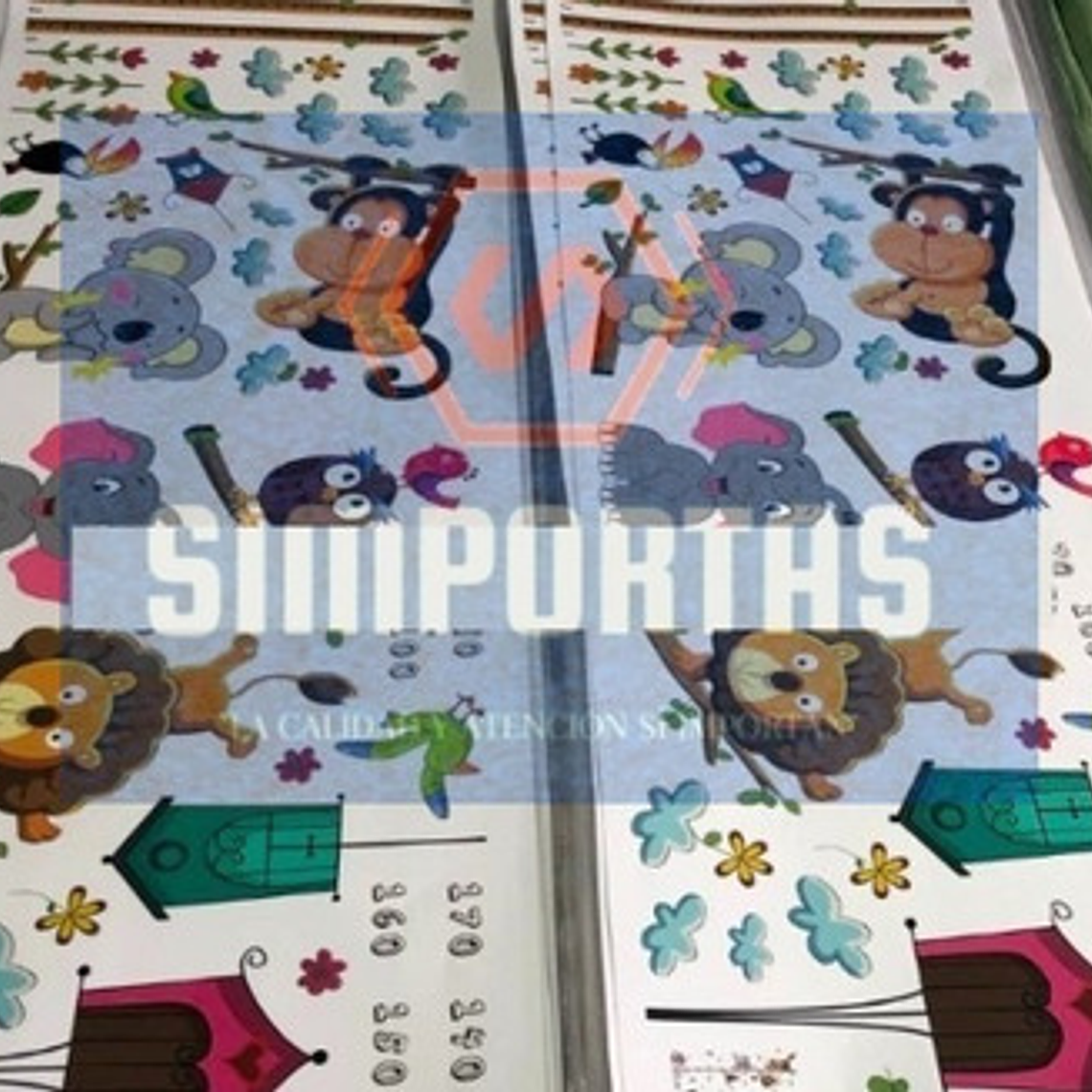 Calcomanias De Pared Medida De Altura Muchos Animales Stick 7