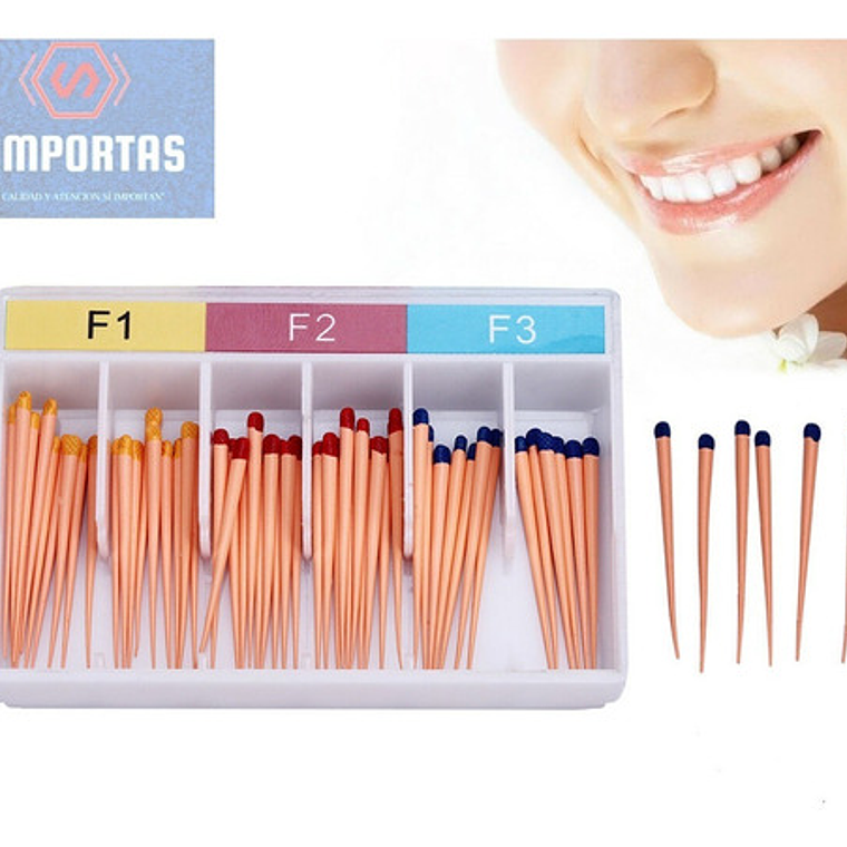 Conos De Gutapercha P/ Sistema Protaper Mixto F1-f2-f3 Stgo. 2