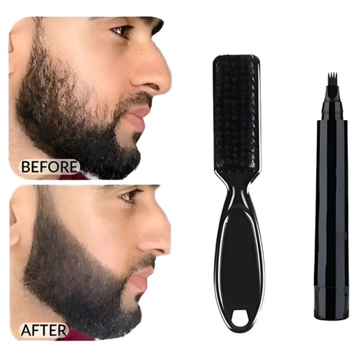 Set Plumón Marcador + Cepillo Rellenar Barba Stgo.    1