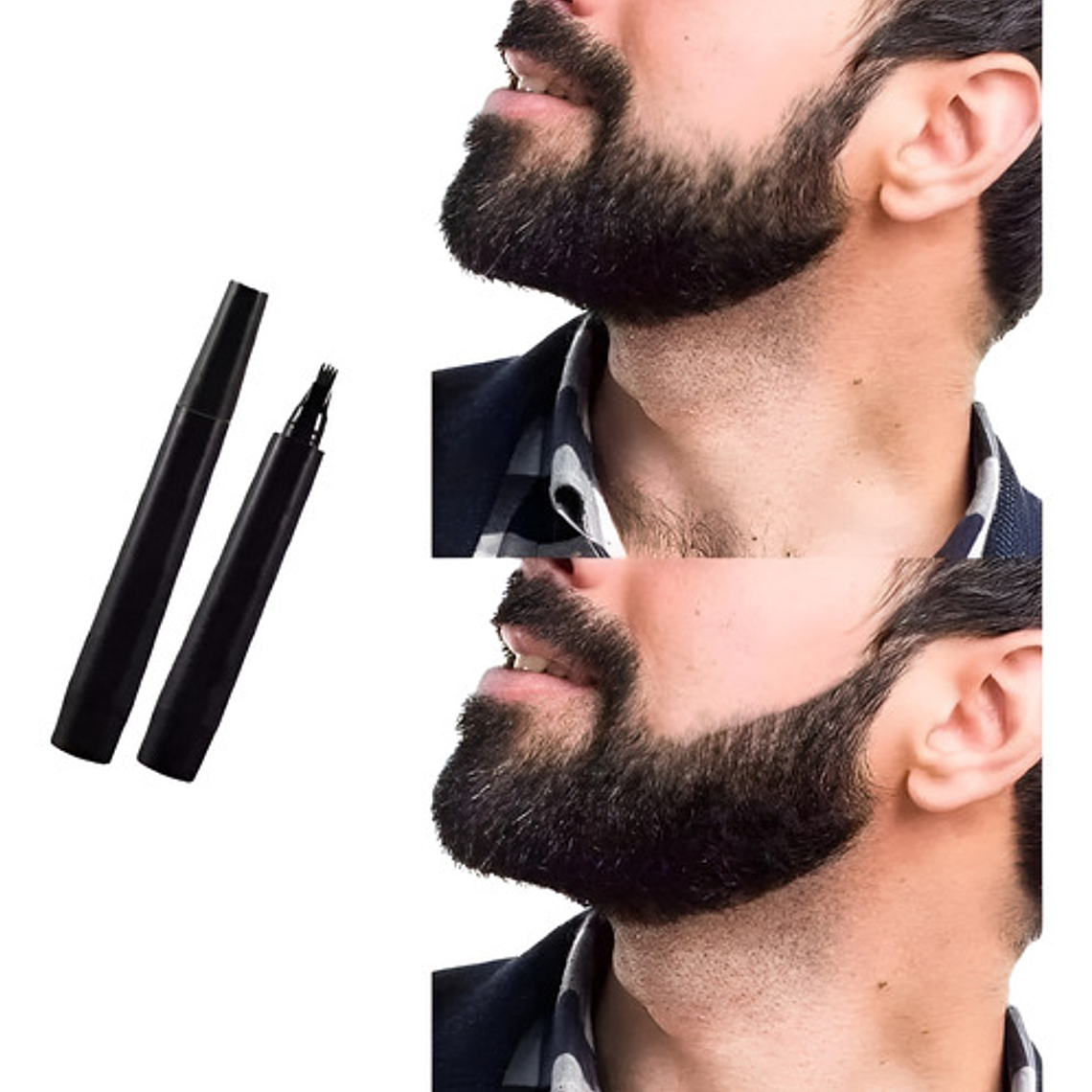 Set Plumón Marcador + Cepillo Rellenar Barba Stgo.    2