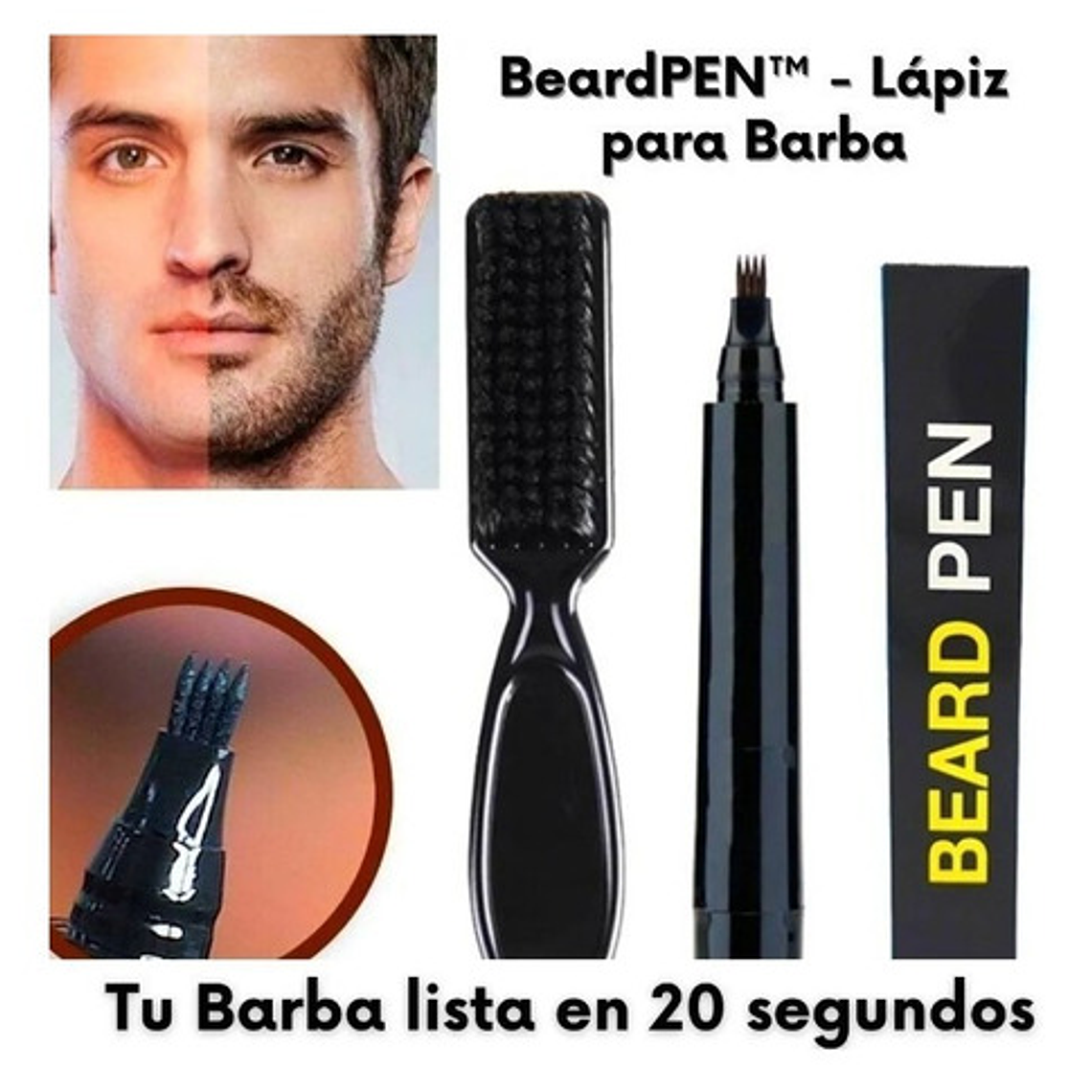 Set Plumón Marcador + Cepillo Rellenar Barba Stgo.    4