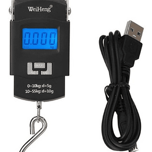 Pesa Balanza Digital Maleta Colgar 50kg Carga Usb Resistente