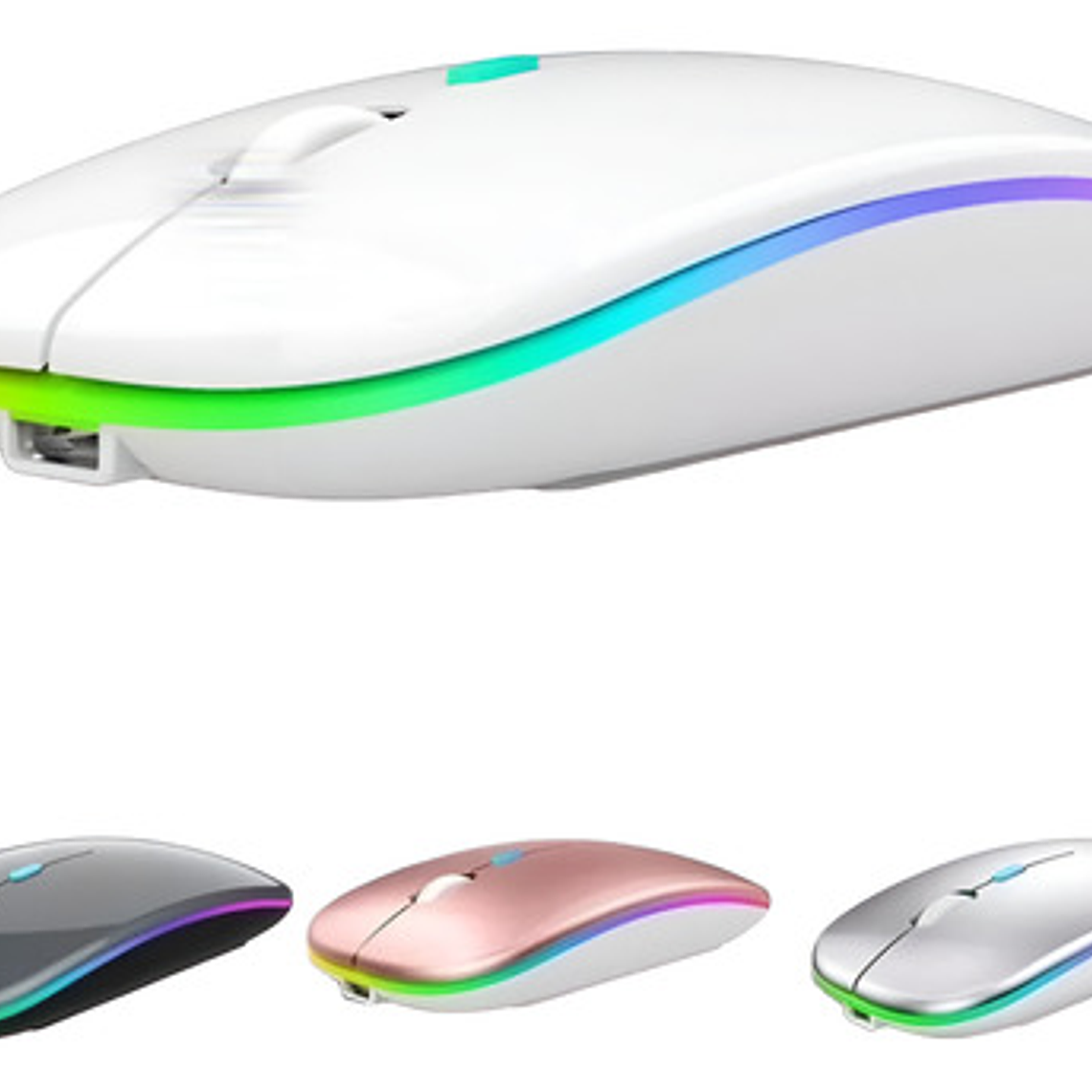 Mouse Gamer Rgb Bluetooth Inalámbrico Recargable Silencioso 1