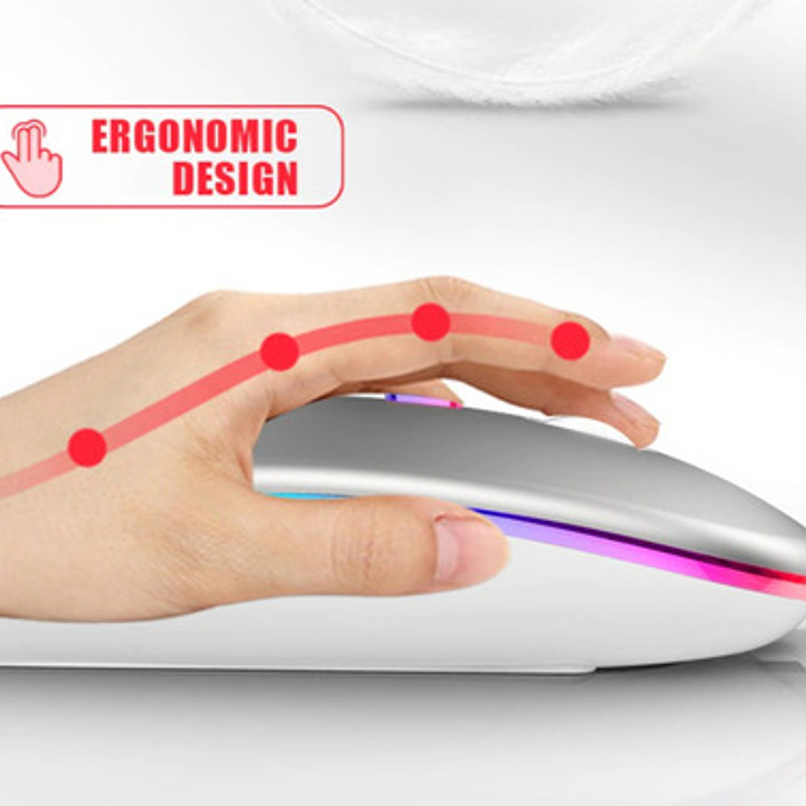 Mouse Gamer Rgb Bluetooth Inalámbrico Recargable Silencioso 25