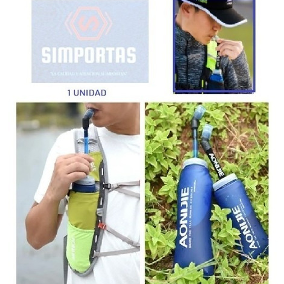 Botella De Agua Plegable Aonijie Trail Running 350ml  2