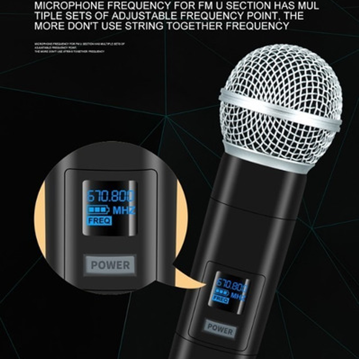 Kit 2 Micrófonos Inalámbricos Automático Calidad Frecuencias 5