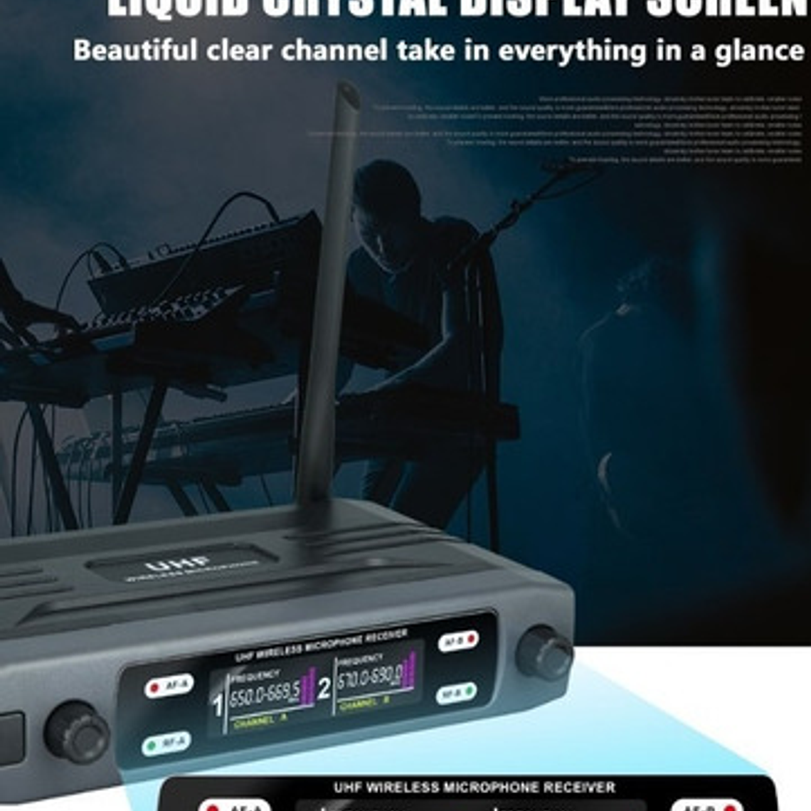 Kit 2 Micrófonos Inalámbricos Automático Calidad Frecuencias 8