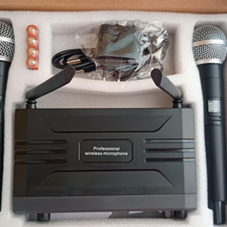 Kit 2 Micrófonos Inalámbricos Automático Calidad Frecuencias 9