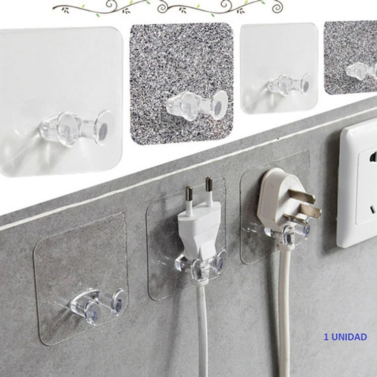 2 Perchas De Pared Extra Fuerte Adhesivo Transparente Colgar 2