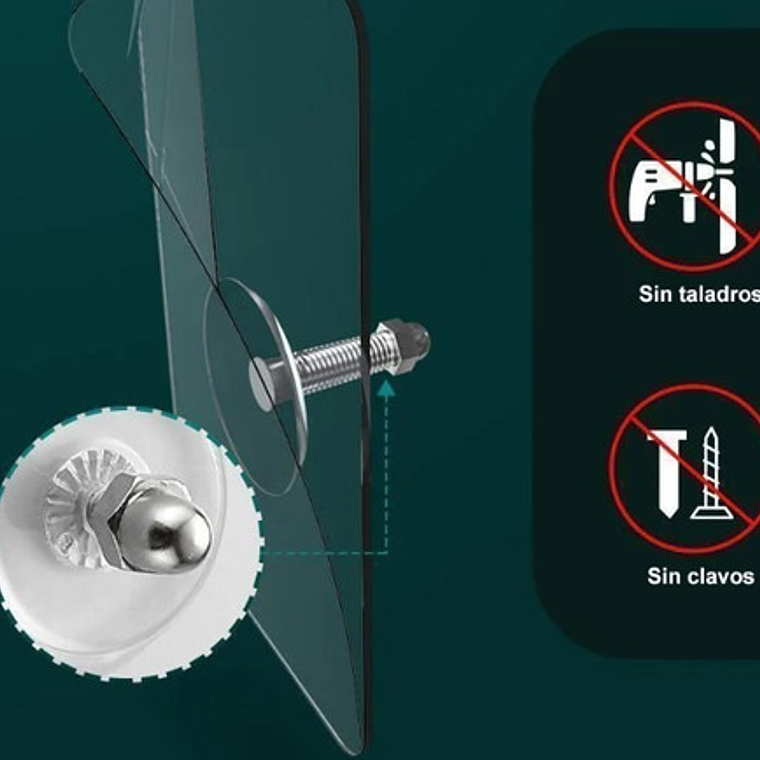 2 Perchas De Pared Extra Fuerte Adhesivo Transparente Colgar 12