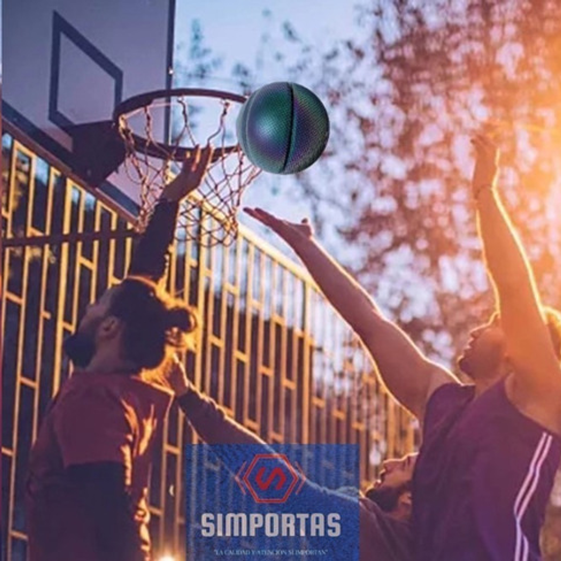 Balón Basketball Holográfico Reflectante Cámara Deporte Flex 1
