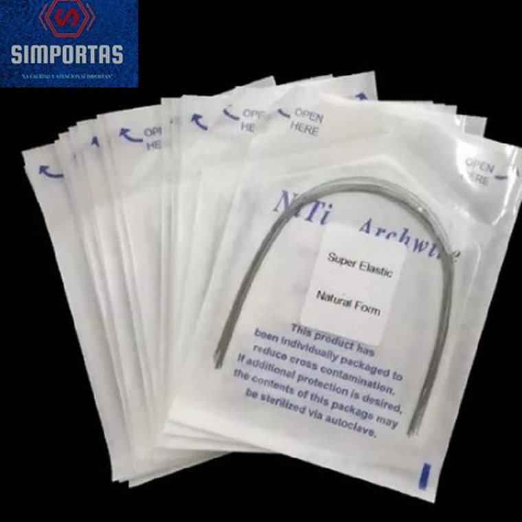 Arco Ortodoncia Niti Superelastic Rectangulares 10u/sobre  15