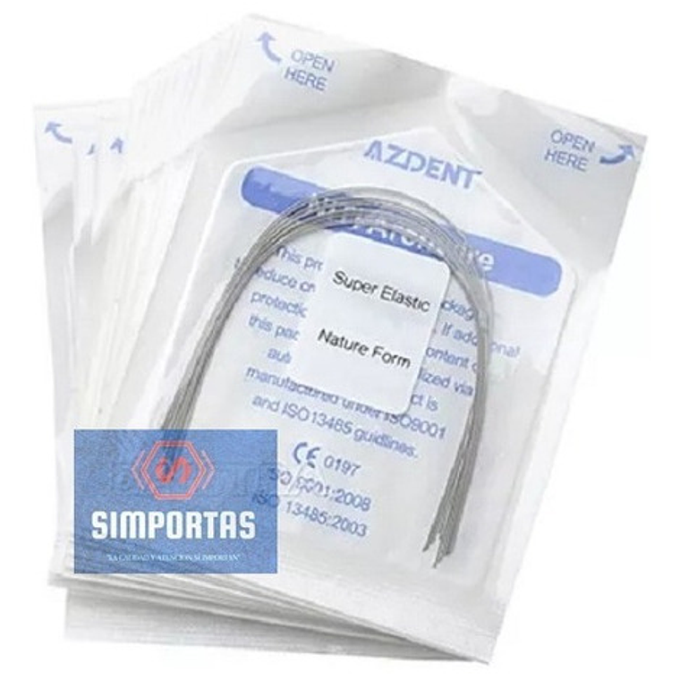 Arco Ortodoncia Niti Superelastic Rectangulares 10u/sobre  22