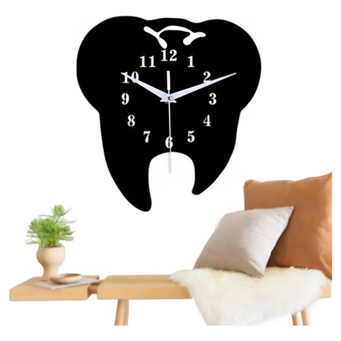 Adhesivo Grande De Pared Dibujo Reloj Forma De Muela Stgo. 1