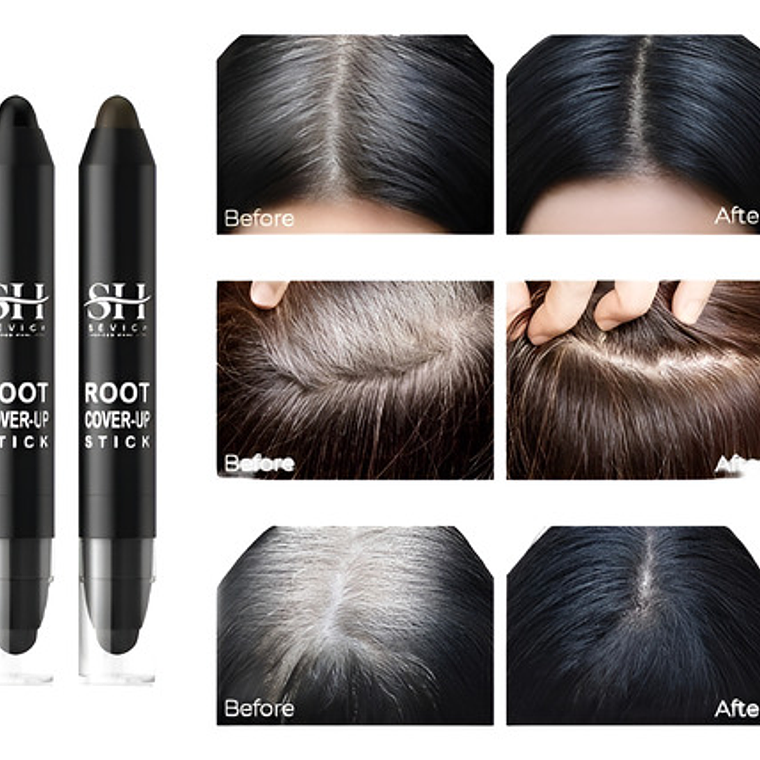 Tinte Lápiz Para Raíces Y Canas Instantáneo Con Goma Sevich 3