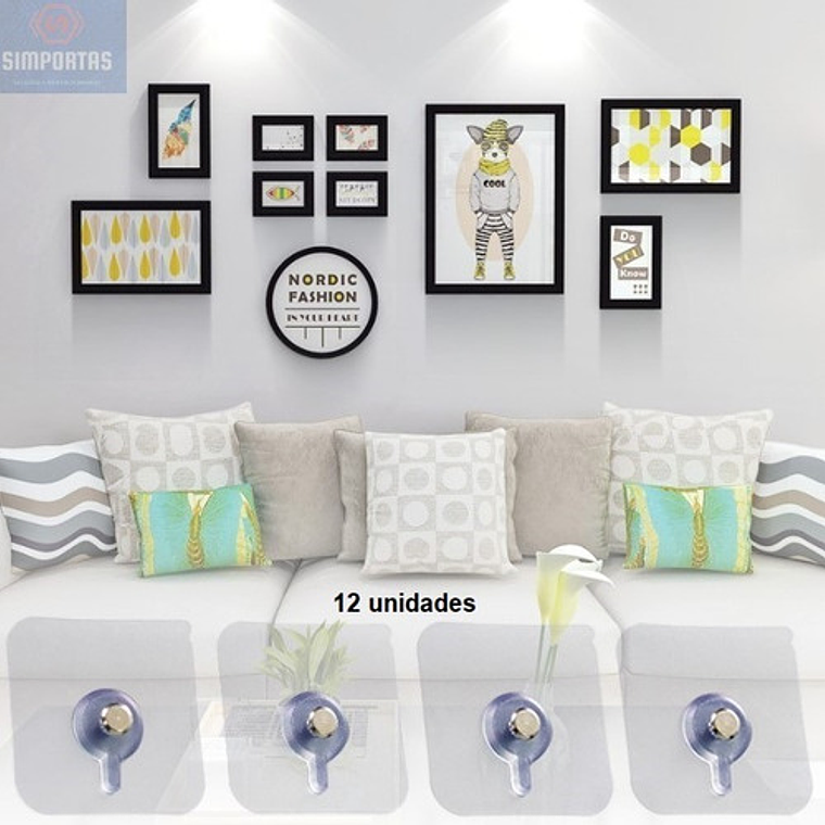 Pack 12 Perchas Pared Adhesivo Fuerte Transparente Colgar 5