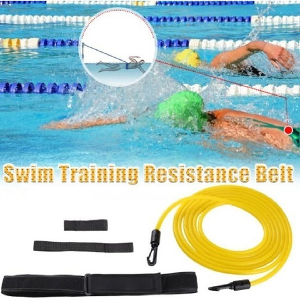 Cinturón De Resistencia Natación Entrenamiento 4m Santiago 11