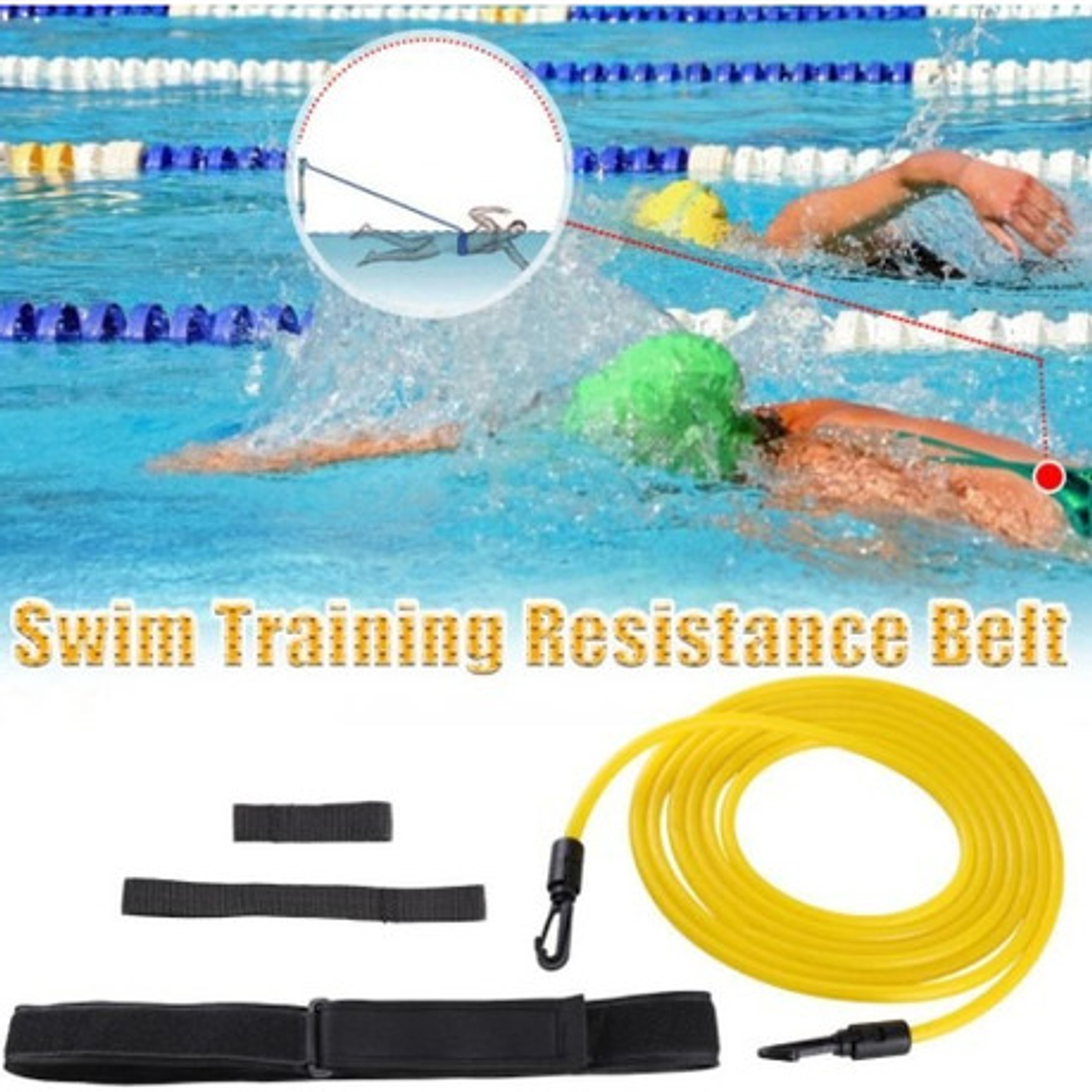 Cinturón De Resistencia Natación Entrenamiento 4m Santiago 24