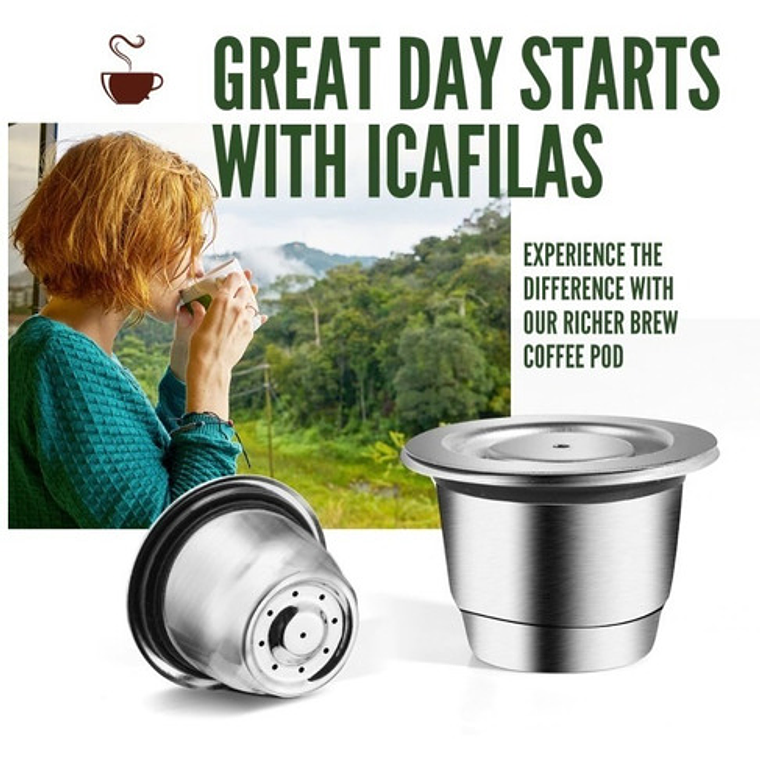 Cápsulas Reutilizables Acero Para Nespresso Icafilas Unidad 5