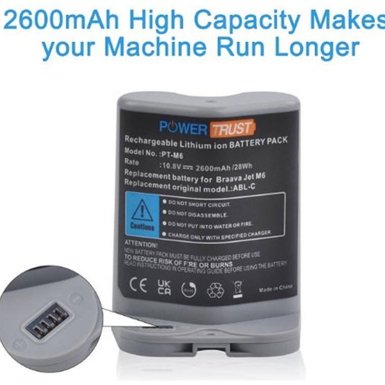 Batería Para Braava Jet M6 Irobot Capacidad Santiago 3