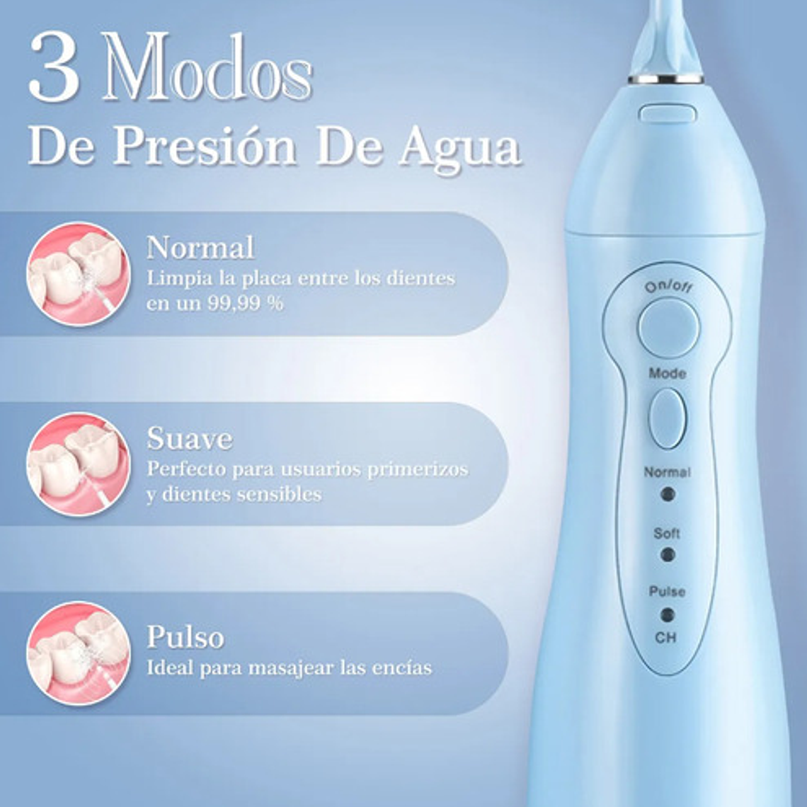 Irrigador Bucal Dental Waterpik Recargable El Mejor Stgo. 8