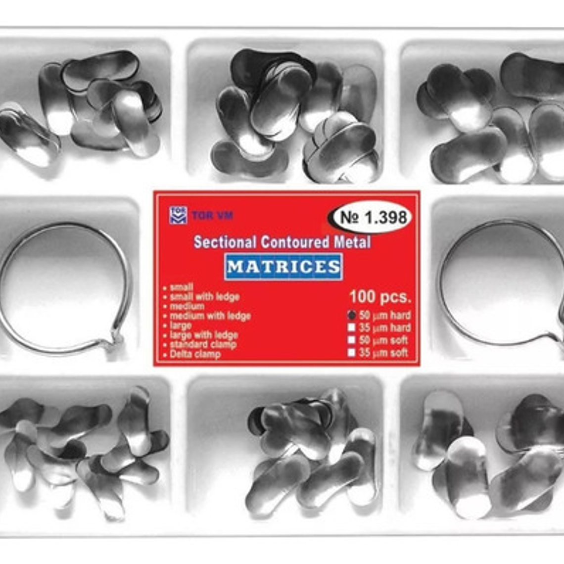 Banda Matrices Preformadas Odontología Anillo 100u Santiago 1