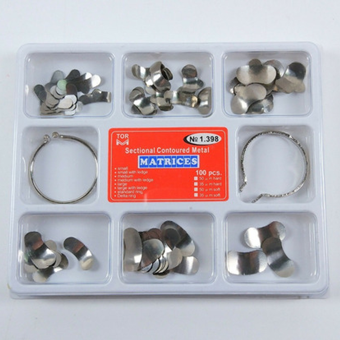 Banda Matrices Preformadas Odontología Anillo 100u Santiago 3