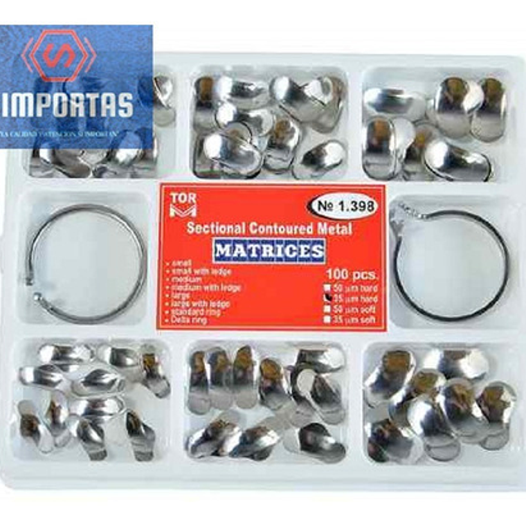 Banda Matrices Preformadas Odontología Anillo 100u Santiago 4